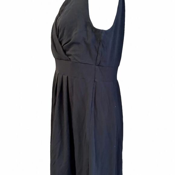 Lands End Dress‎ Size Medium Women's Black Sleeveless V-Neck Soft Knit Fit Midi - Picture 5 of 10